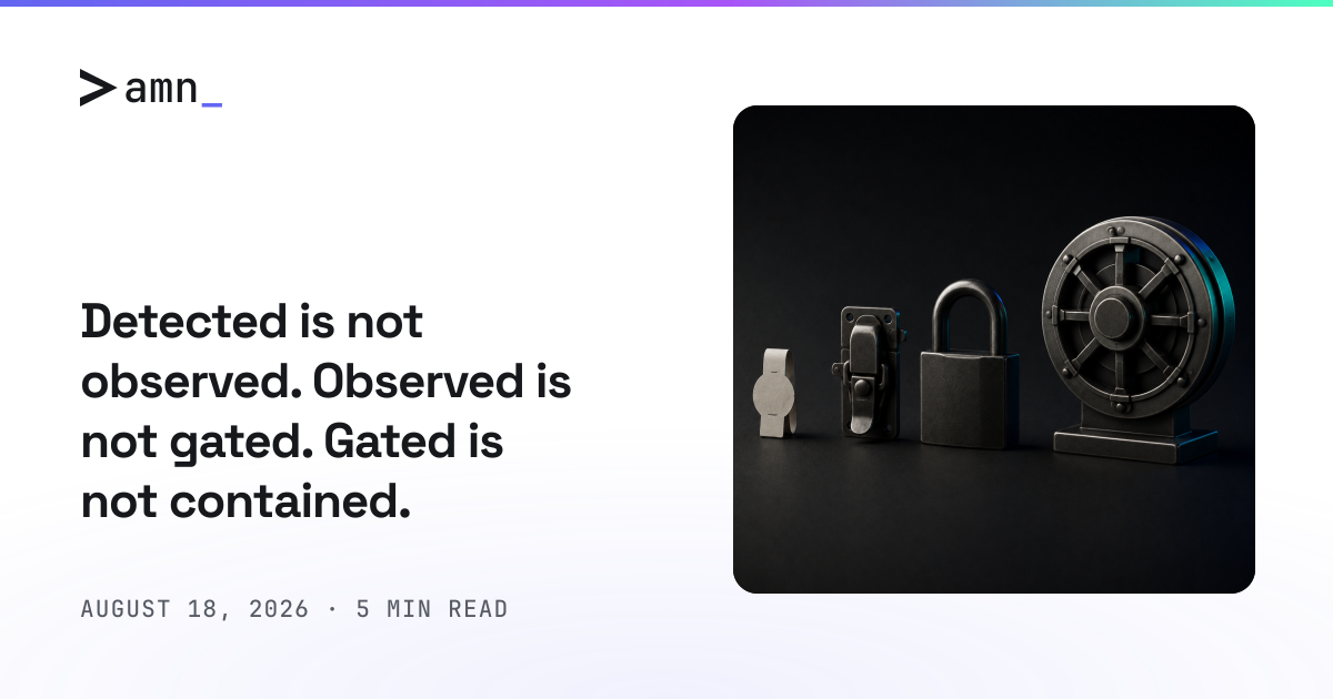 Detected is not observed. Observed is not gated. Gated is not contained.